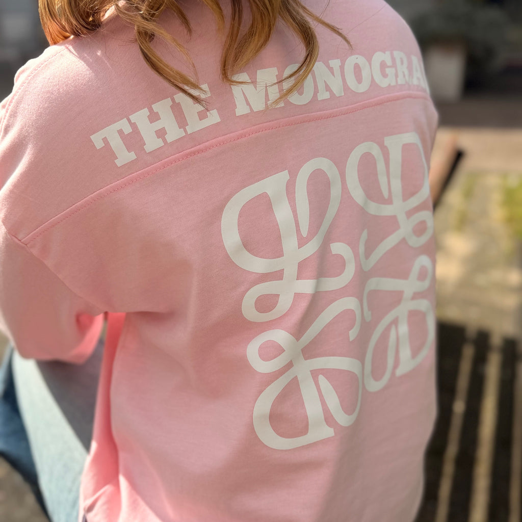 Longsleeve monogram roze