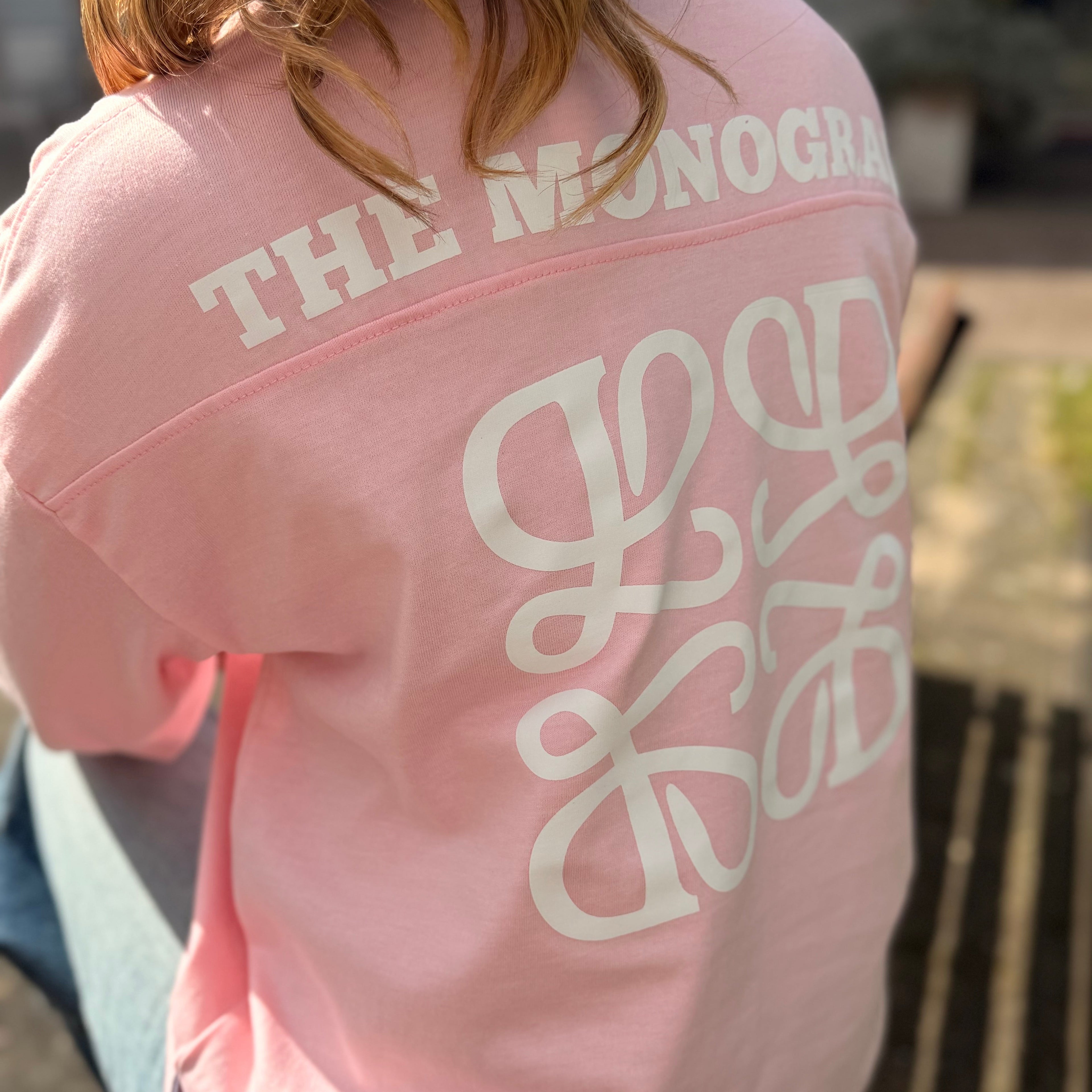 Longsleeve monogram roze