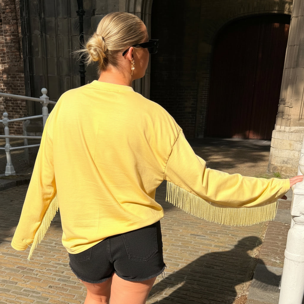 Longsleeve butter yellow franje