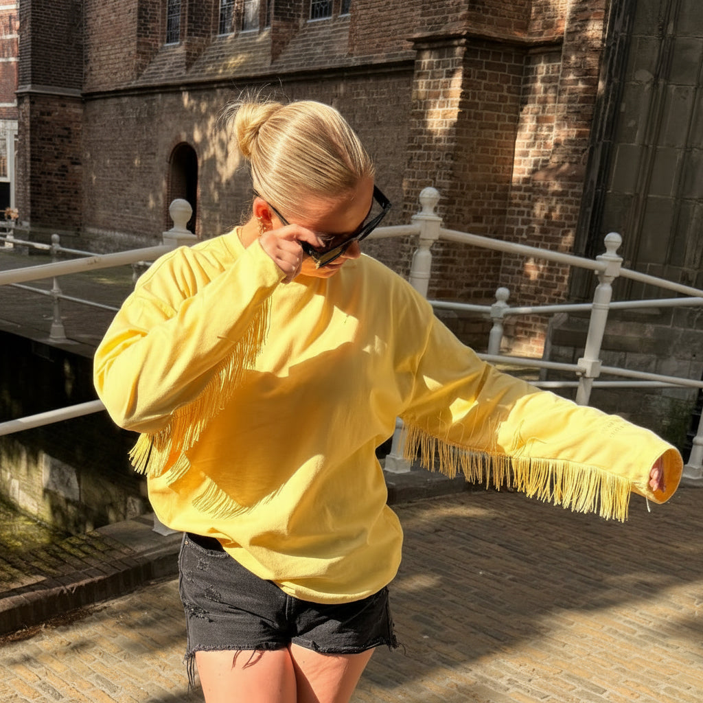 Longsleeve butter yellow franje