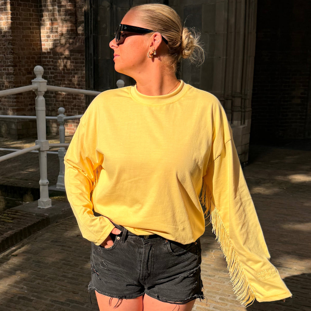 Longsleeve butter yellow franje