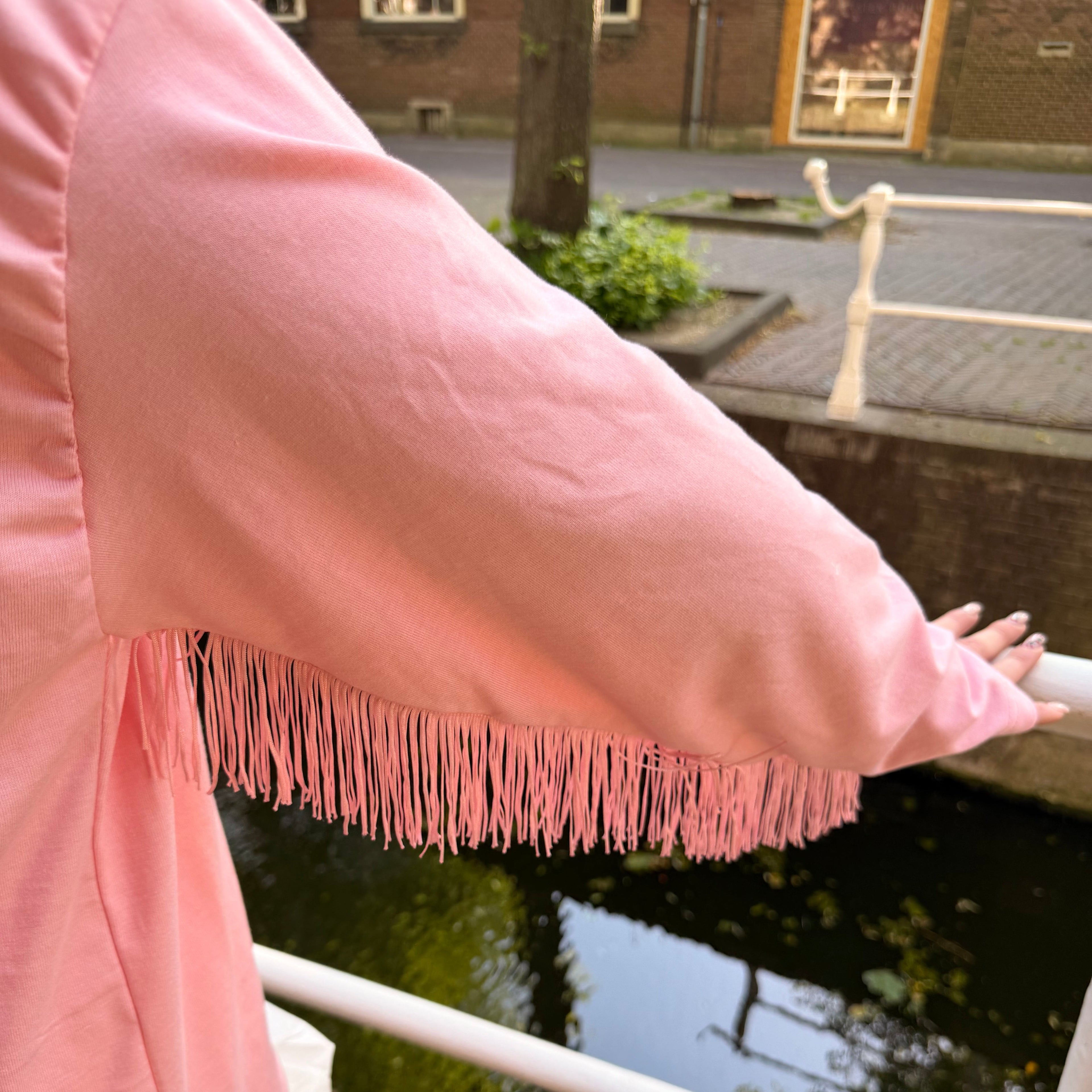 Longsleeve roze franje